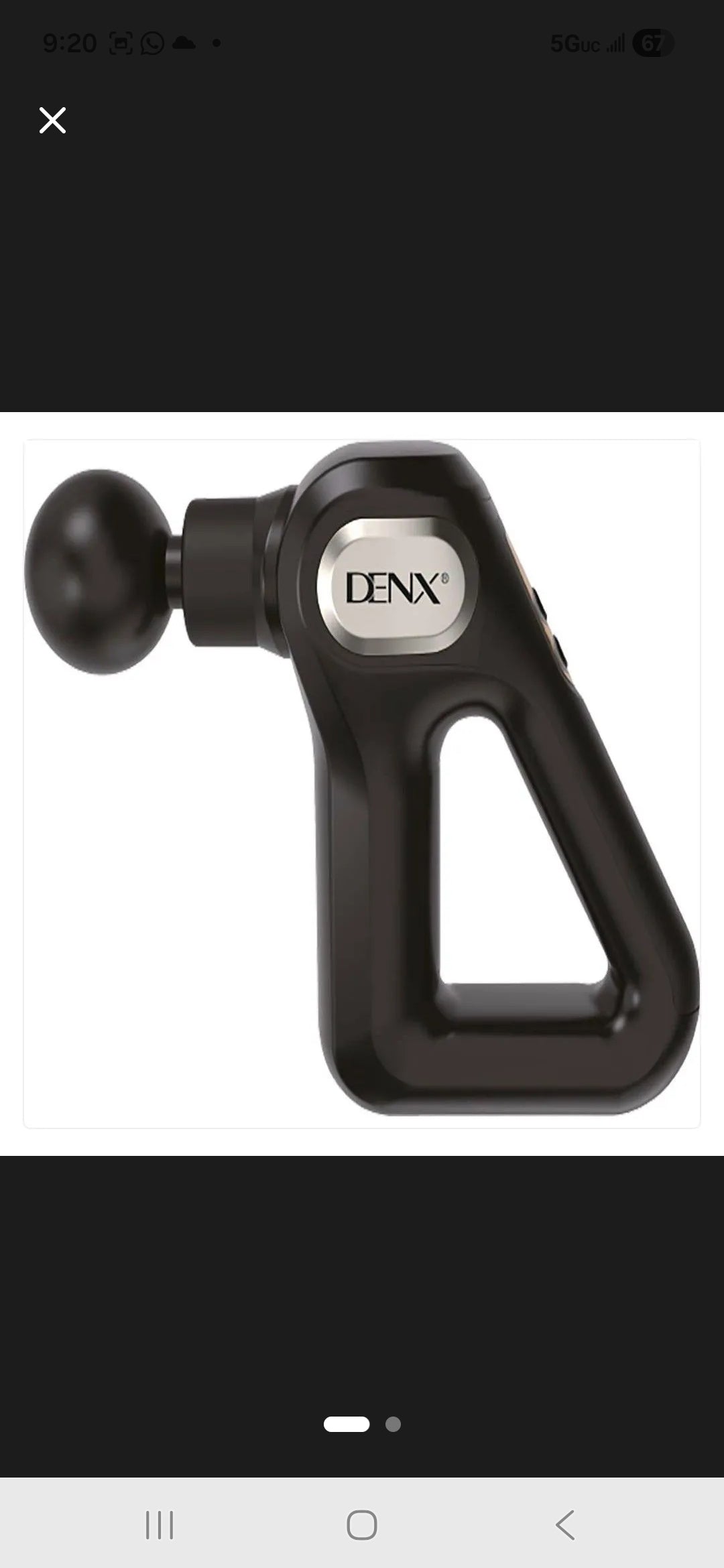 DENX DX1716 Massage Gun Black LCD Display 8 Heads 12 Speed USB Rechargeable