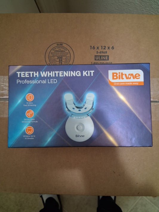 Bitvae Professional LED Teeth Whitening Kit - Gentle Formula, Whitens Up to 10 Shades (Open Box - Brand New)