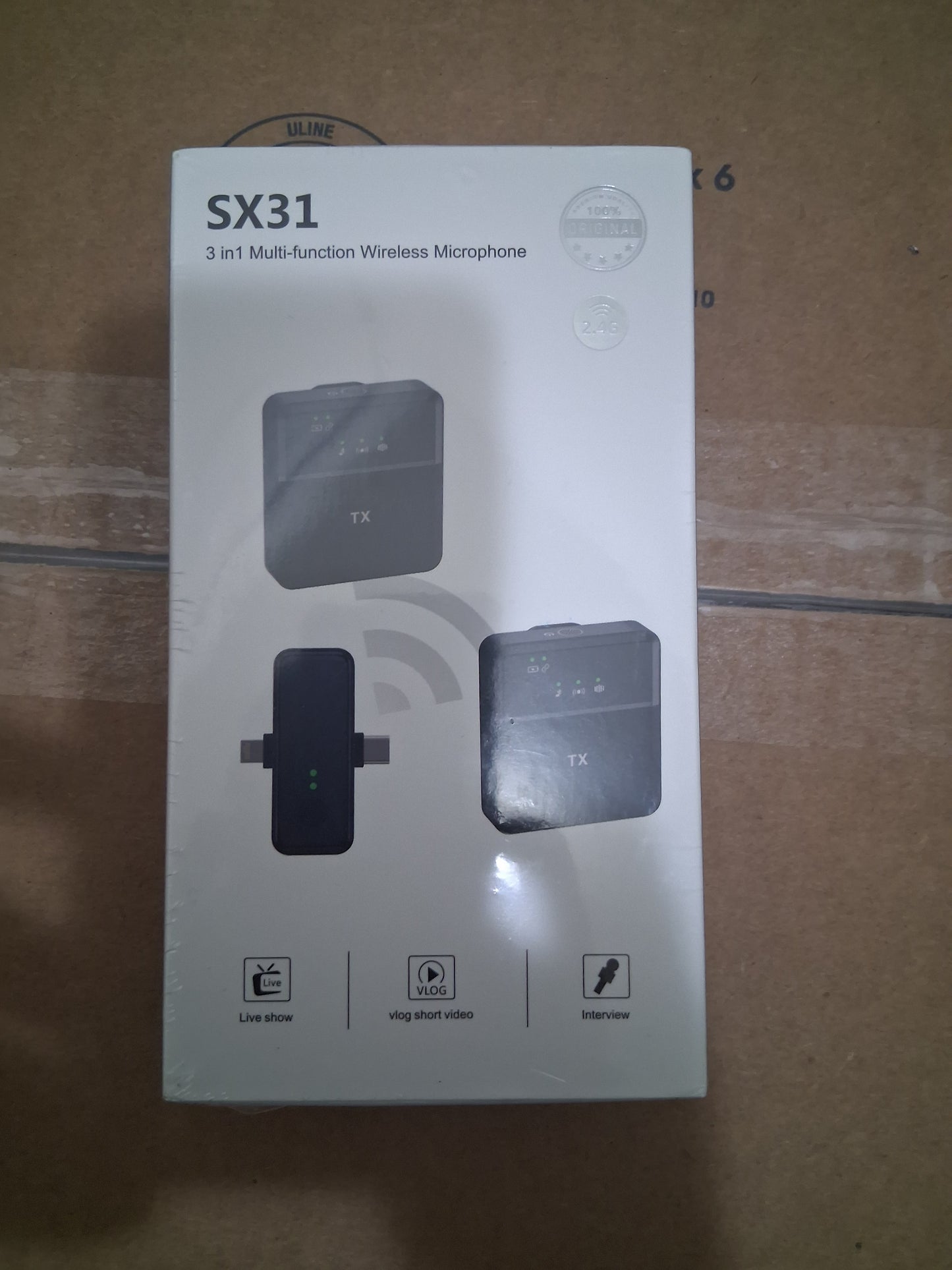 SX31 3-in-1 Wireless Lavalier Mic Kit TX/RX Type-C for iPhone Black