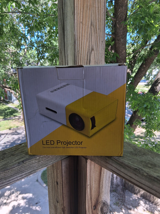 LED Multimedia Projector for Video Display — White/Yellow (Open Box - Brand New)