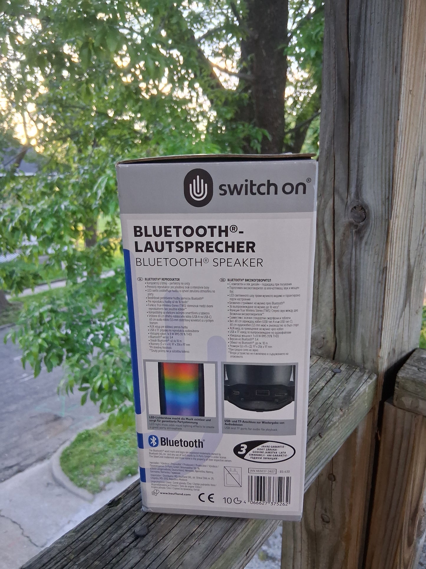 Switch On Bluetooth Speaker BS-630 Portable LED Light Show TWS