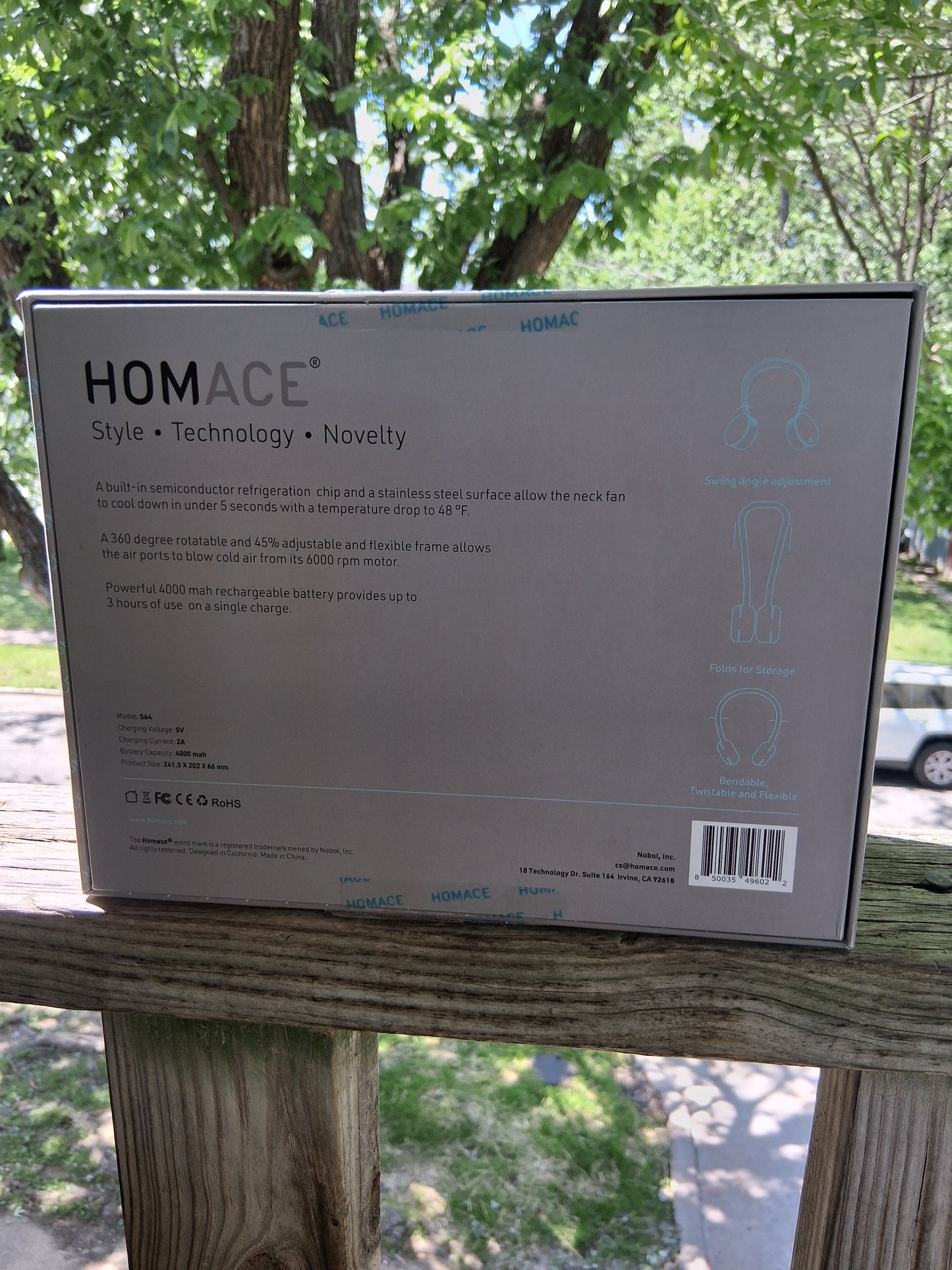 HOMACE Cooling Neck Fan Portable Cooling Technology